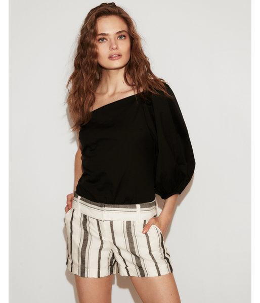 Express Womens Solid One Shoulder Blouse