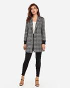 Express Womens Plaid Double Breasted Blazer