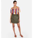 Express Womens Stripe Off The Shoulder Halter Neck Top