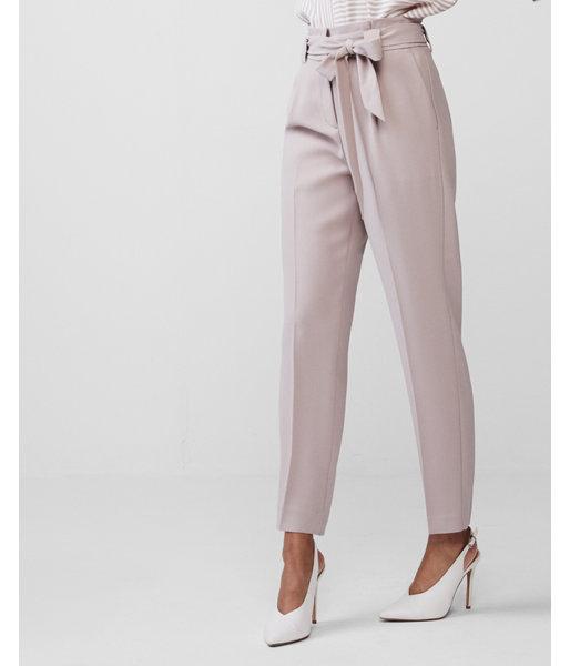 Express Womens Petite High Waisted Tie Waist Ankle Dress Pant