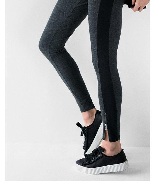 Express Womens High Waisted Sexy Stretch Striped Zip