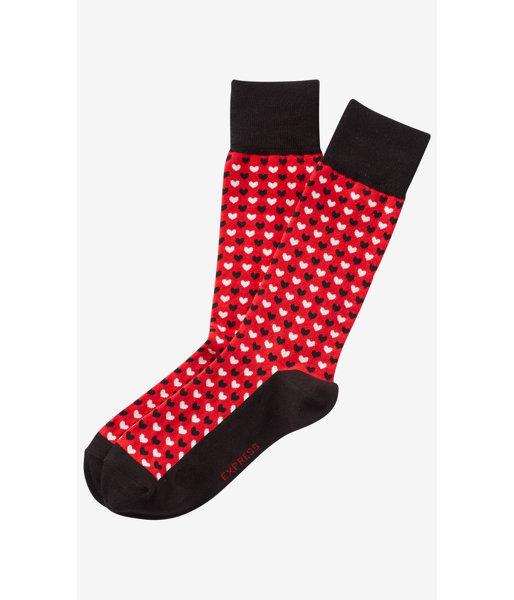 Express Men's Socks Heart Print Dress