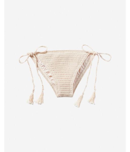 Express Womens Solid Crochet Adjustable Bikini