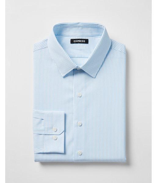 Express Mens Extra Slim Fit Striped Cotton Point Collar Dress