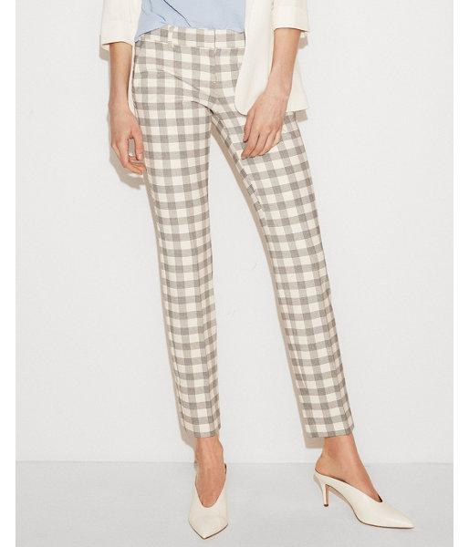 Express Womens Low Rise Plaid Columnist Ankle Pant