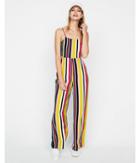 Express Womens Striped Cut-out Woven Jumpsuit