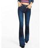 Express Womens High Waisted Dark Wash Bell Flare Jeans