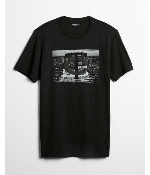 Express Mens Minnesota Twins Black Graphic Tee