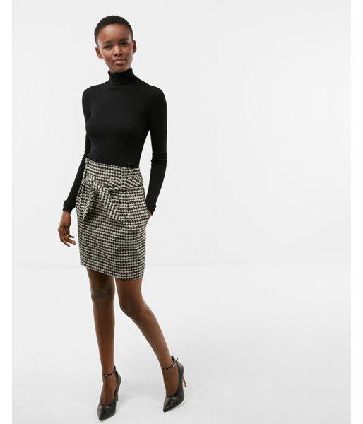 Express Womens High Waisted Houndstooth Sash Waist