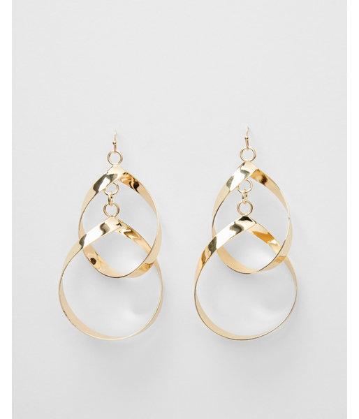 Express Womens Interlocking Dangling Hoop Earrings
