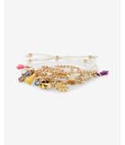 Express Womens Multi Charm Beaded Pull Through Bracelet