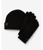 Express Mens Black Beanie And Glove Gift