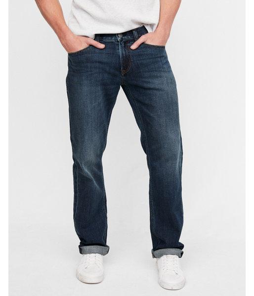 Express Mens Slim Straight Dark Wash Soft Cotton Jeans