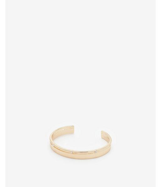 Express Womens Two Row Cubic Zirconia Cuff Bracelet