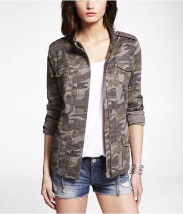Womens Camouflage Stretch Cotton Jacket