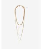 Express Womens Layered Mixed Pave Stone Drop Necklace