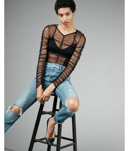 Express Point D'esprit Ruched Tee
