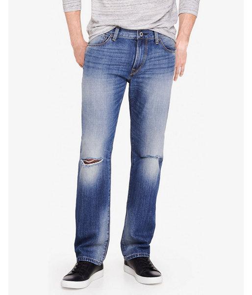 Express Mens Classic Straight Ripped Jeans