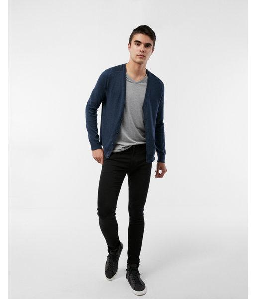 Express Mens Cashmere Blend V-neck Cardigan