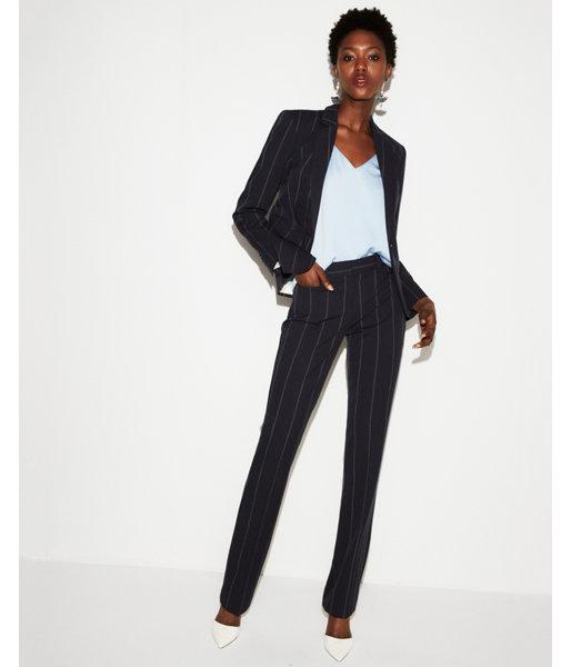 Express Womens Notch Collar Pinstripe Blazer