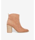 Express Womens Faux Suede Thick Heel Bootie