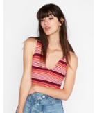 Express Womens Petite Express One Eleven Stripe Double V Fitted Tank