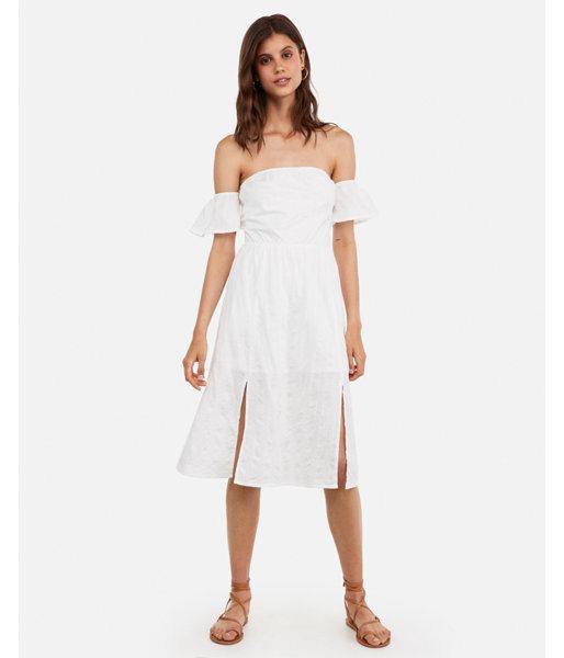 Express Womens Eyelet Lace Off The Shoulder