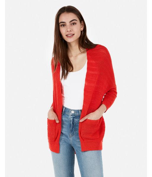 Express Womens Drop Shoulder Shaker Knit Cardigan