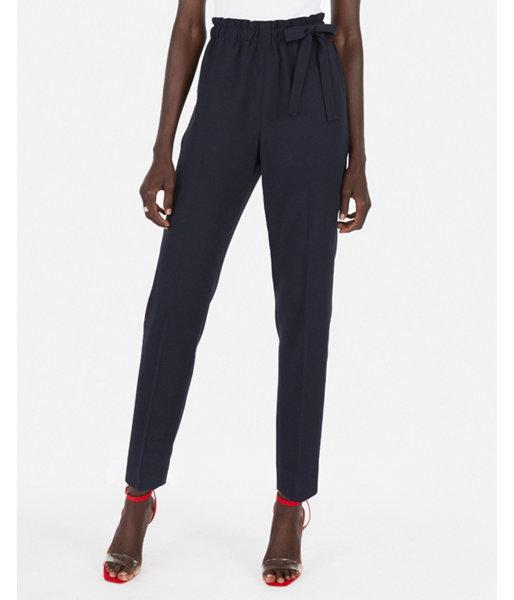 Express Womens High Waisted Tie Waist Ankle Pant