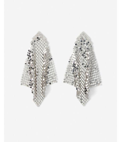 Express Womens Mesh Rhinestone Chevron Post Back Drop Earrings
