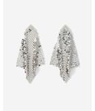 Express Womens Mesh Rhinestone Chevron Post Back Drop Earrings