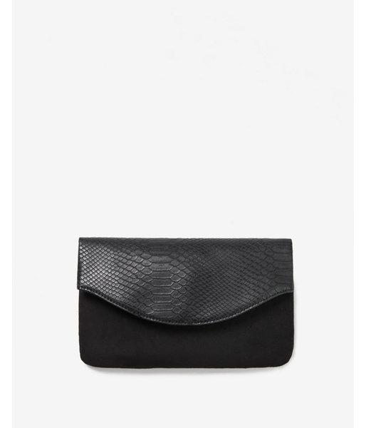 Express Womens Matte Snakeskin Textured Fold-over Clutch