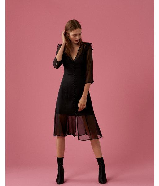 Express Ruffle Button Front Fit And Flare