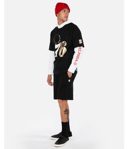 Express Mens Philadelphia 76ers Nba Heavy Weight Foil Graphic Tee