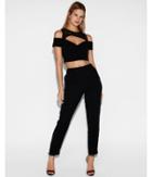 Express Womens Mesh Cut-out Cropped Top