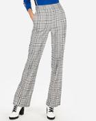 Express Womens High Waisted Plaid Print Wide Leg Palazzo Pant
