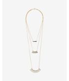 Express Womens Triple Nested Curved Pendant Necklace