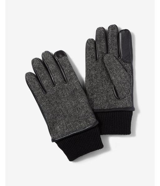 Express Mens Mixed Media Touchscreen Gloves