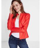 Express (minus The) Leather Double Peplum Jacket