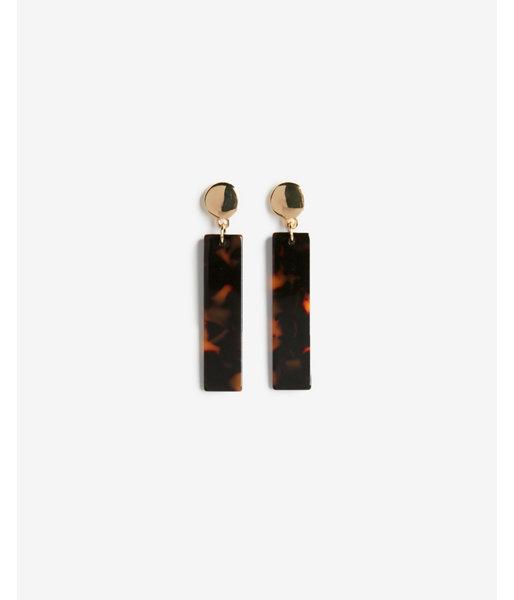 Express Womens Linear Tortoiseshell Stick Post Back Earrings