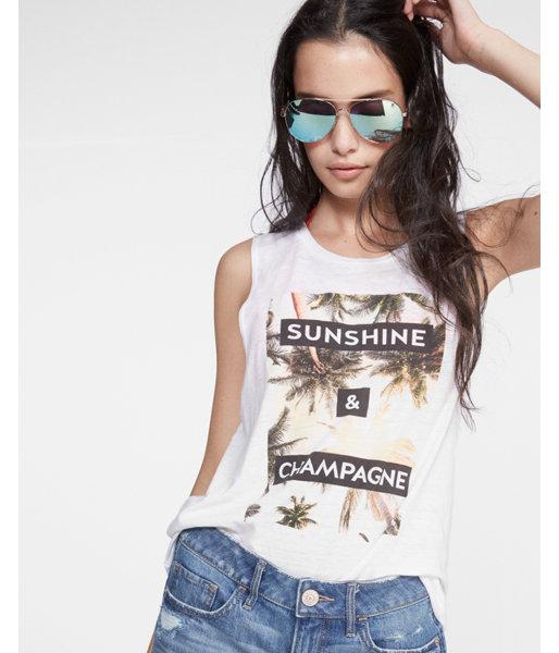 Express Womens Express One Eleven Sunshine And Champagne Tank