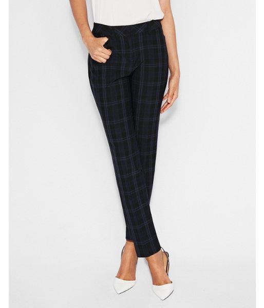 Express Womens Mid Rise Plaid Ankle Publicist Pant