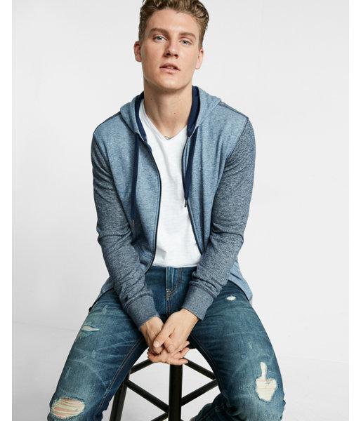 Express Color Block Zip Up Hoodie