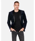 Express Mens Slim Navy Velvet Tuxedo Jacket