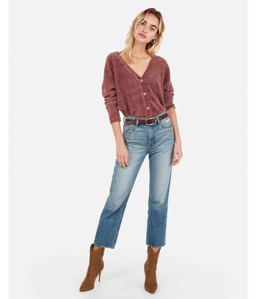 Express Womens Velvet V-neck Cardigan
