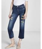 Express Womens High Waisted Straight Cropped Jeans