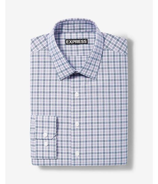 Express Mens Modern Fit Classic Plaid Cotton Dress