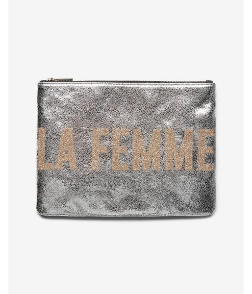 Express Womens La Femme Metallic Clutch