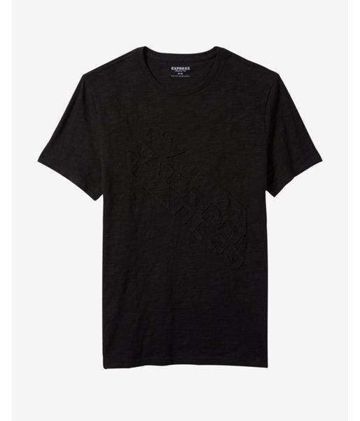 Express Mens Slub Diagonal Cut Graphic Tee