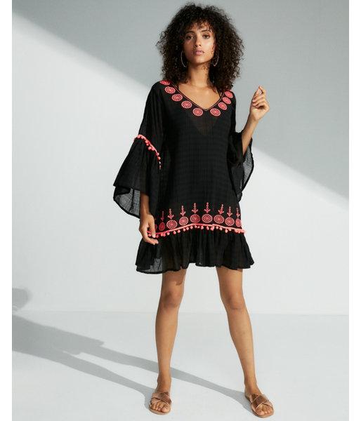 Express Womens Bell Sleeve Embroidered Cover-up